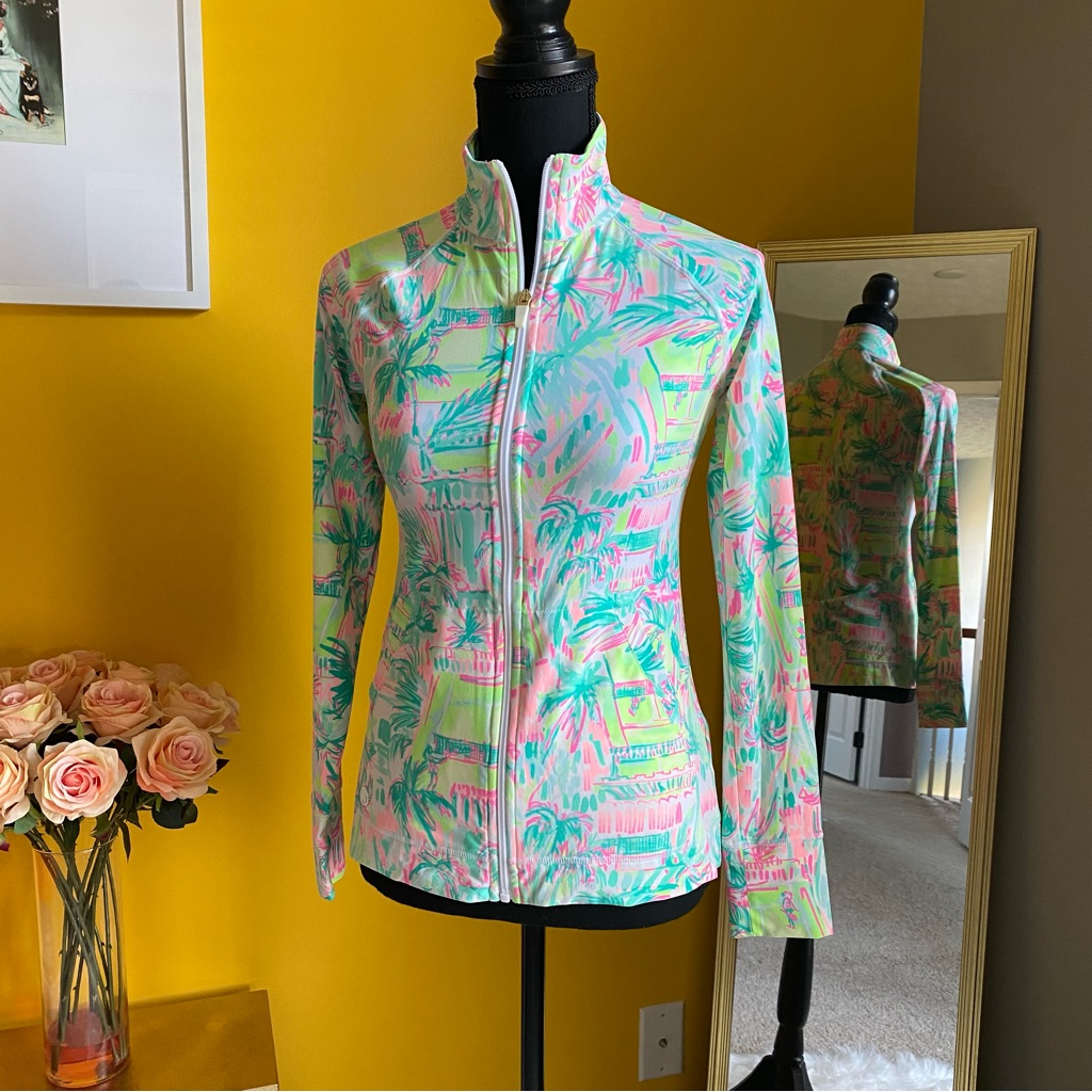 Nwt Lilly Pulitzer Multi Perfect Match Upf 50+ Luxletic Hadle Jacket.